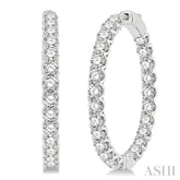 6.00 ctw Inside-Out Round Cut Diamond Hoop Earrings in 14K White Gold